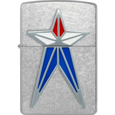 Zippo 2024 Zippo Red & White Blue Star, Street Chrome ZIP-48903